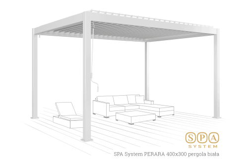 SPA System PERARA 400x300 pergola biała - zadaszenie tarasu